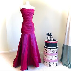 Tadashi Strapless Taffeta Evening Gown